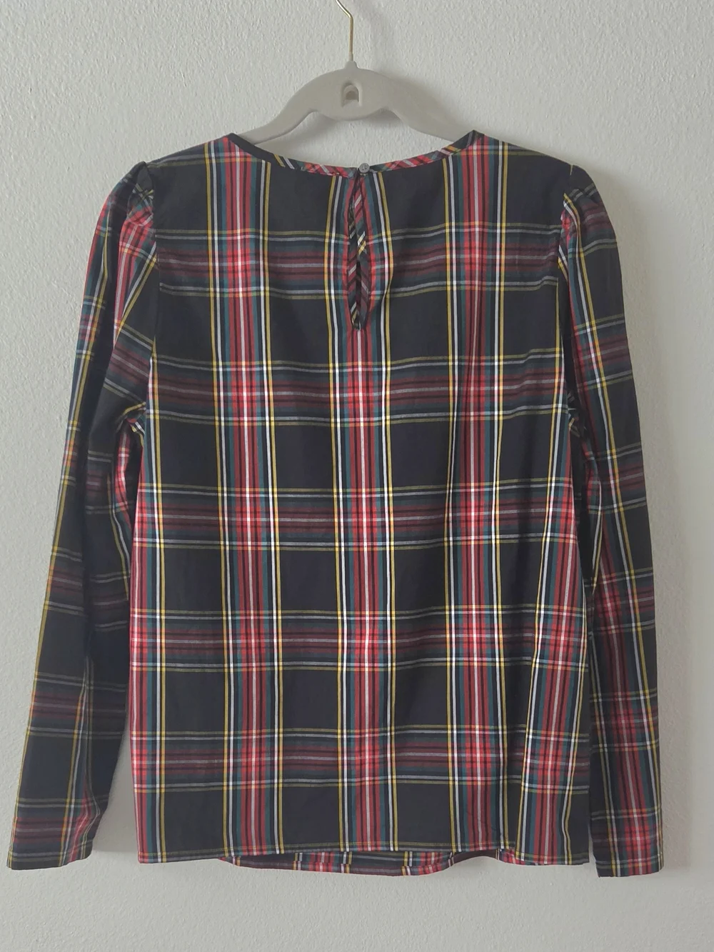 J. Crew Plaid Smocked Poplin Top